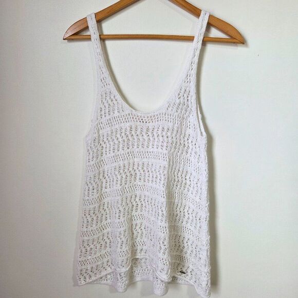EUC HOLLISTER SCOOP NECK CROCHET TANK TOP SIZE M - Picture 2 of 14